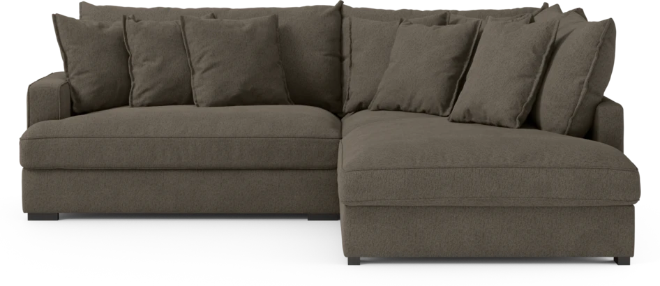 Rossi - 2-sits soffa med divan höger - Brun