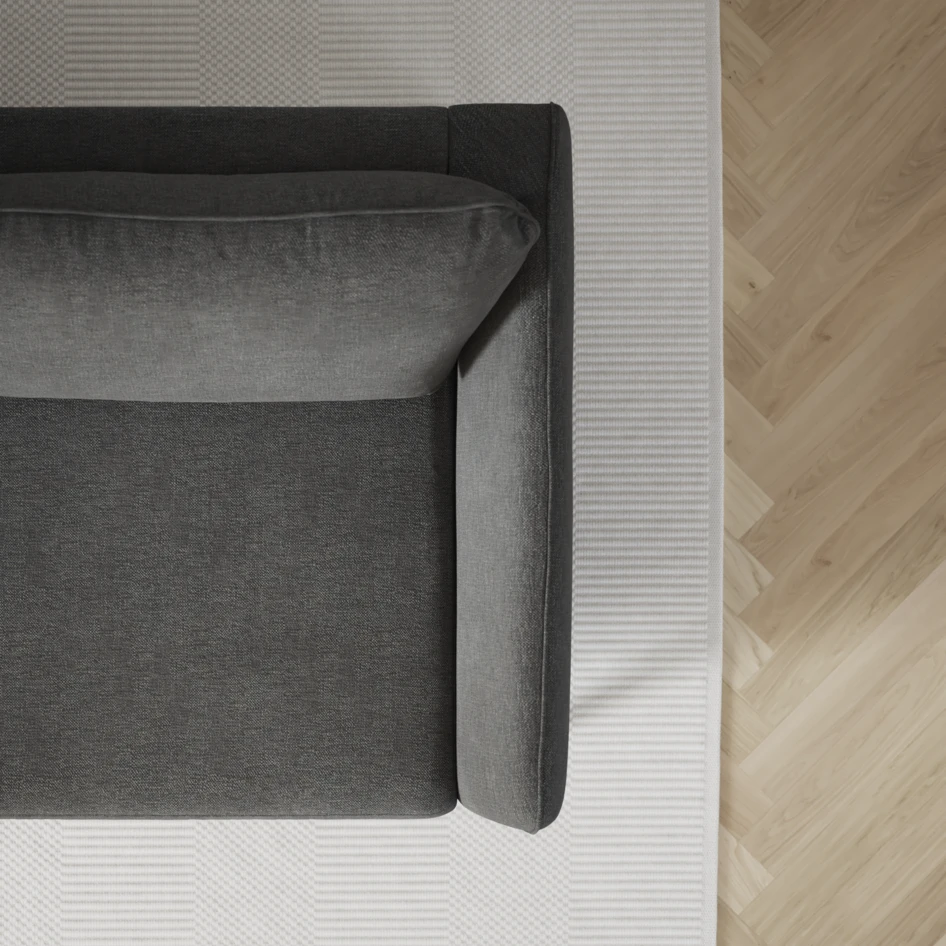 County - 3-sits soffa med divan vänster och schäslong höger - Grå