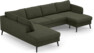 County - 3-sits soffa med divan vänster och schäslong höger - Grön