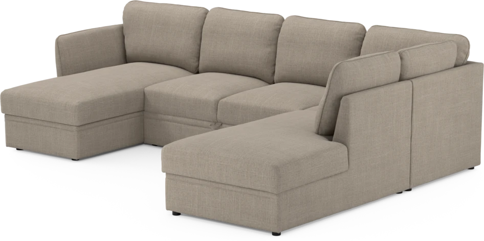 Öland - Bäddsoffa med schäslong vänster och divan höger - Beige