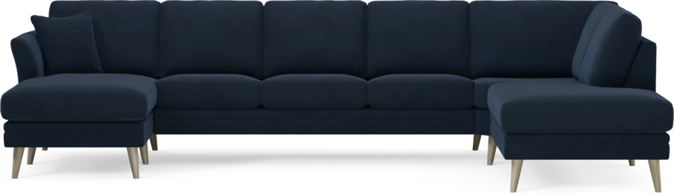 Eden - 3-sits soffa med schäslong vänster och divan höger - Blå