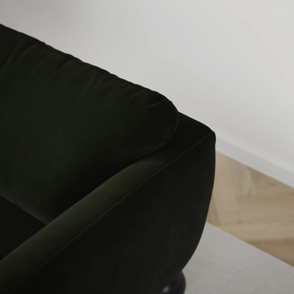 Madison Lux - 2-sits soffa med divan vänster och schäslong höger - Grön
