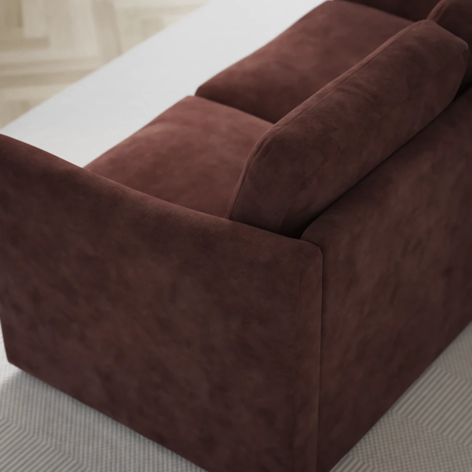 Öland - Bäddsoffa 3-sits, längsbäddad - Röd