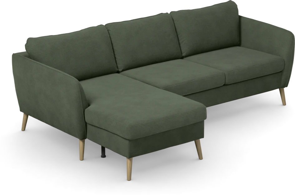 County - 3-sits soffa med flyttbar schäslong - Grön