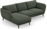 Madison Lux - 2-sits soffa med schäslong vänster - Grön