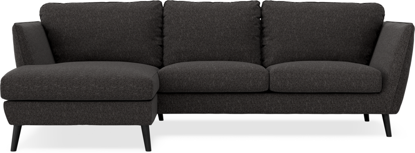 Madison Lux - 2-sits soffa med schäslong vänster - Svart