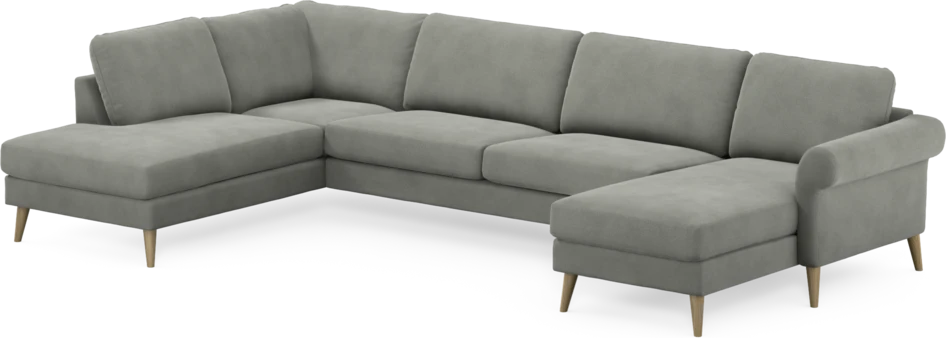 Bridge - 3-sits soffa med divan vänster och schäslong höger - Grå