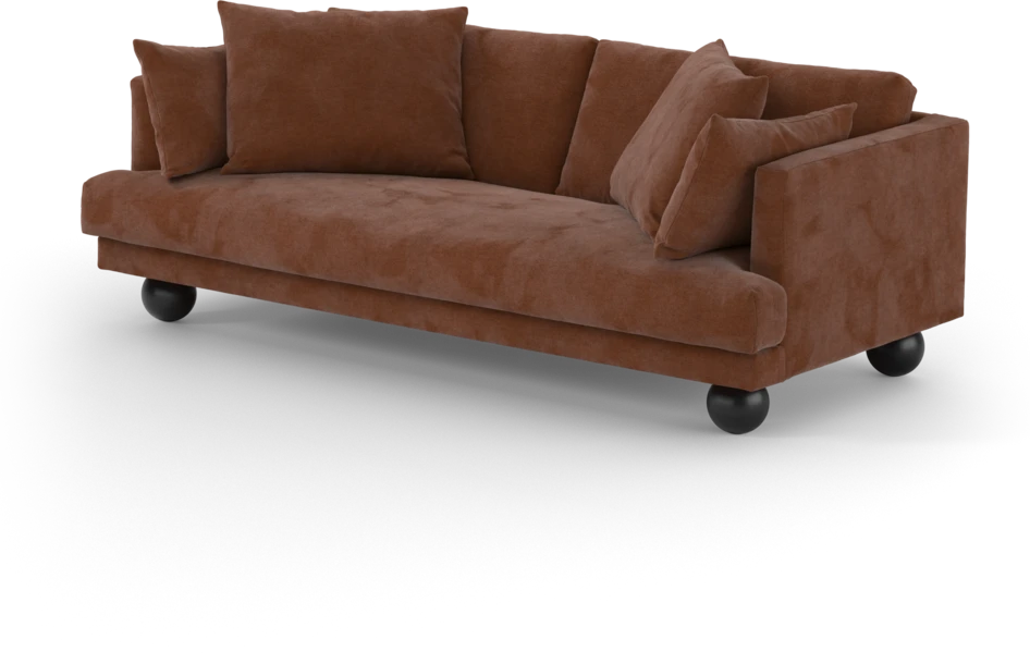 Harper - 3-sits soffa, hel dyna - Orange