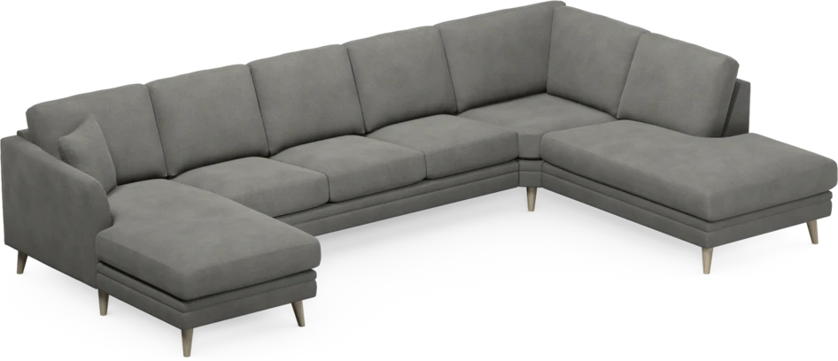 Eden - 3-sits soffa med schäslong vänster och divan höger - Grå