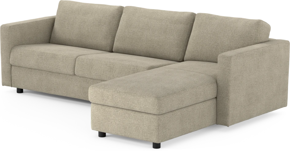 Lindö - Bäddsoffa 2,5-sits med schäslong, vändbar - Beige