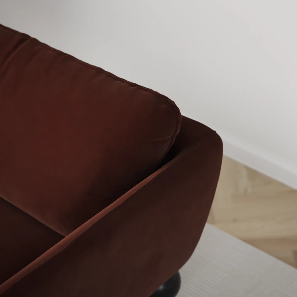 Madison Lux - 3-sits soffa med divan vänster - Orange