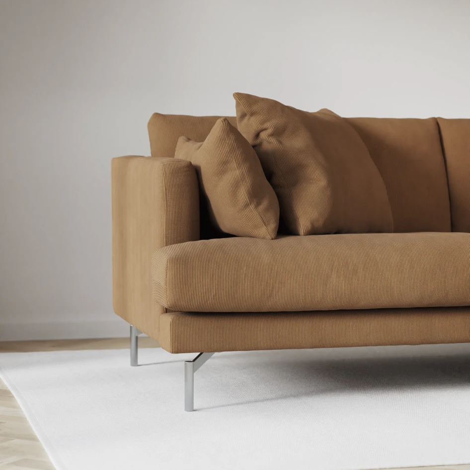 Harper - 3-sits soffa med divan höger - Gul