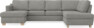Friday - 3-sits soffa med schäslong vänster och divan höger - Grå