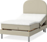 Roma Family - Ställbar säng, enkelsäng med bäddmadrass och sänggavel slät, B 90-120 - Beige