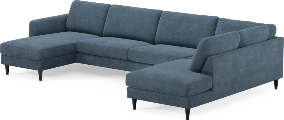 Bridge - 3-sits soffa med schäslong vänster och divan höger - Blå