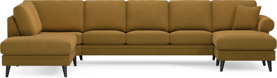 Eden - 3-sits soffa med divan vänster och schäslong höger - Gul