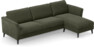 Bridge - 3-sits soffa med schäslong höger - Grön