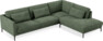 Willow - 3-sits soffa med divan höger, fast klädsel - Grön