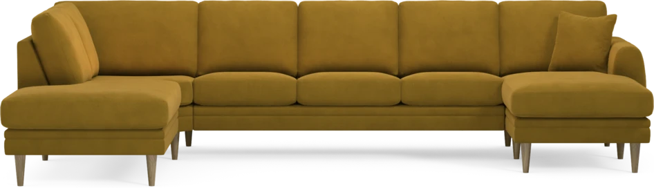 Eden - 3-sits soffa med divan vänster och schäslong höger - Gul