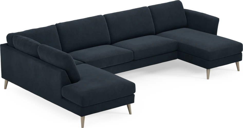 Bridge - 3-sits soffa med divan vänster och schäslong höger - Blå