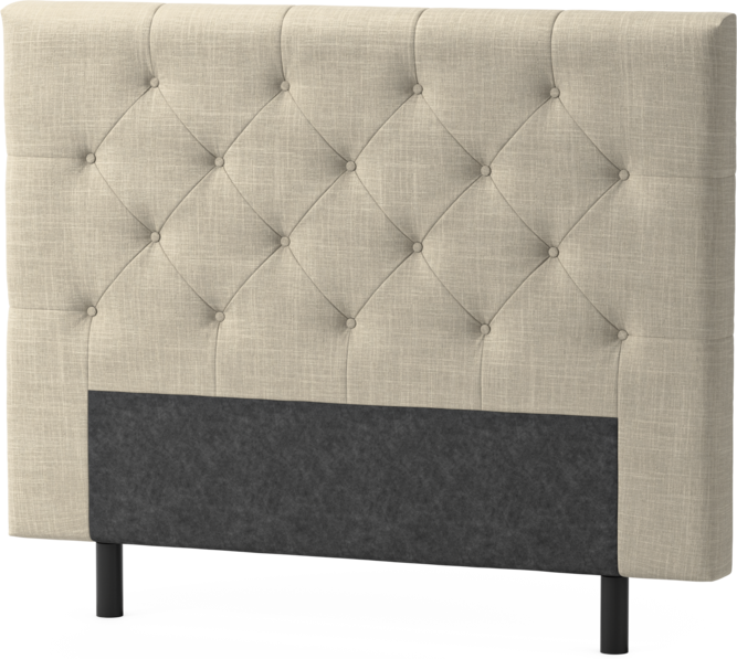 Delux Pikerad Låg - Sänggavel, 90-210 cm - Beige