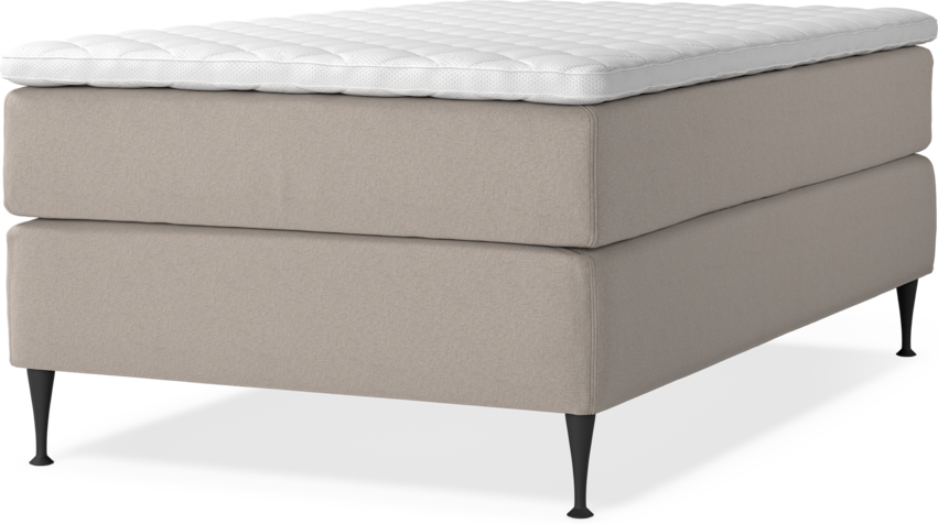 Delux Exclusive - Kontinentalsäng, enkelsäng 120 cm med bäddmadrass - Beige