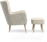 Cordelia - Fåtölj med fotpall - Beige