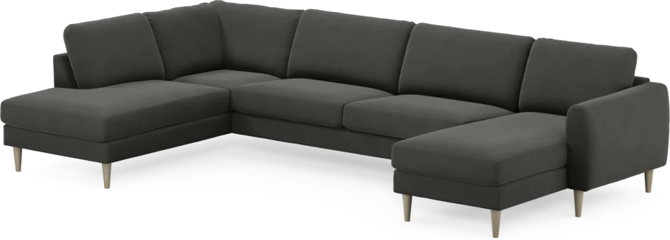 Bridge - 3-sits soffa med divan vänster och schäslong höger - Grå