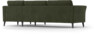 Bridge - 3-sits soffa med schäslong höger - Grön