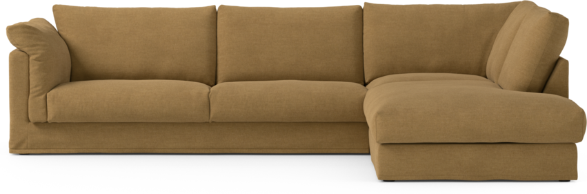 Cherrie Klädsel -  3-sits soffa med divan höger - Gul