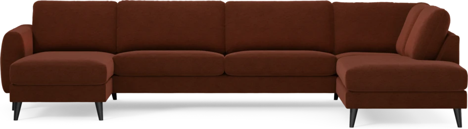 Bridge - 3-sits soffa med schäslong vänster och divan höger - Orange