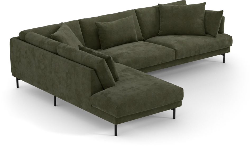 Harper - 3-sits soffa med divan vänster - Grön