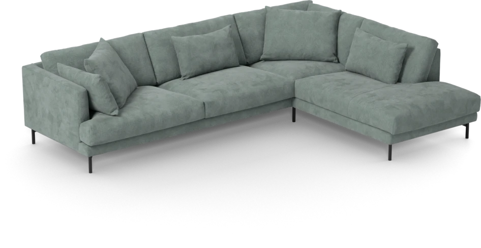 Harper - 3-sits soffa med divan höger - Blå