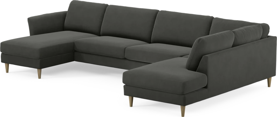 Bridge - 3-sits soffa med schäslong vänster och divan höger - Grå