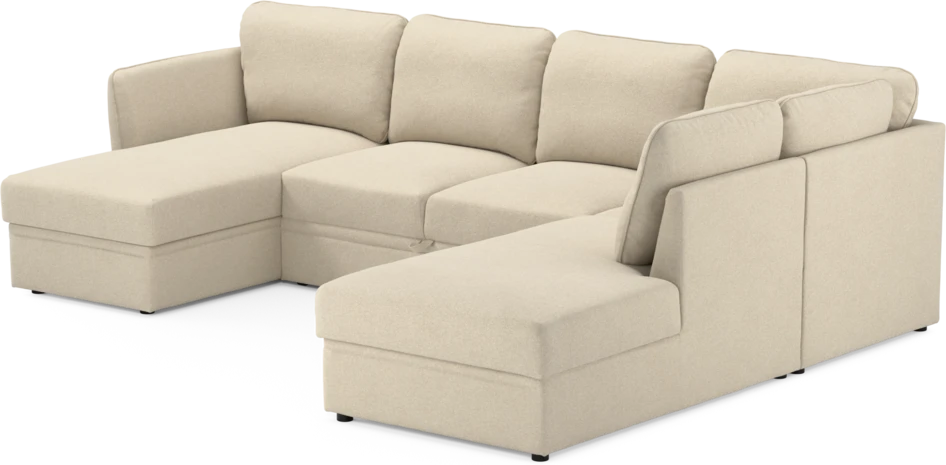 Öland - Bäddsoffa med schäslong vänster och divan höger - Beige