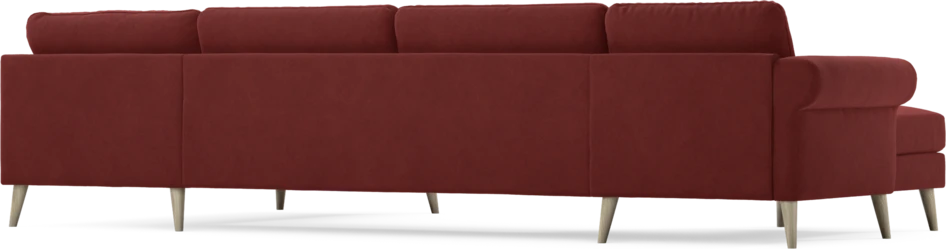 Bridge - 3-sits soffa med schäslong vänster och divan höger - Röd