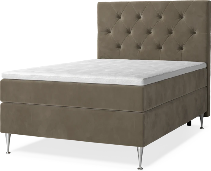 New York, Kontinentalsäng, enkelsäng med bäddmadrass, sängben och sänggavel pikerad