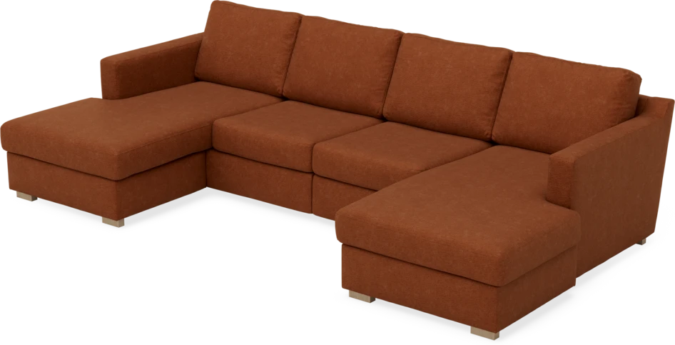 Friday - 2-sits soffa med två schäslonger - Orange