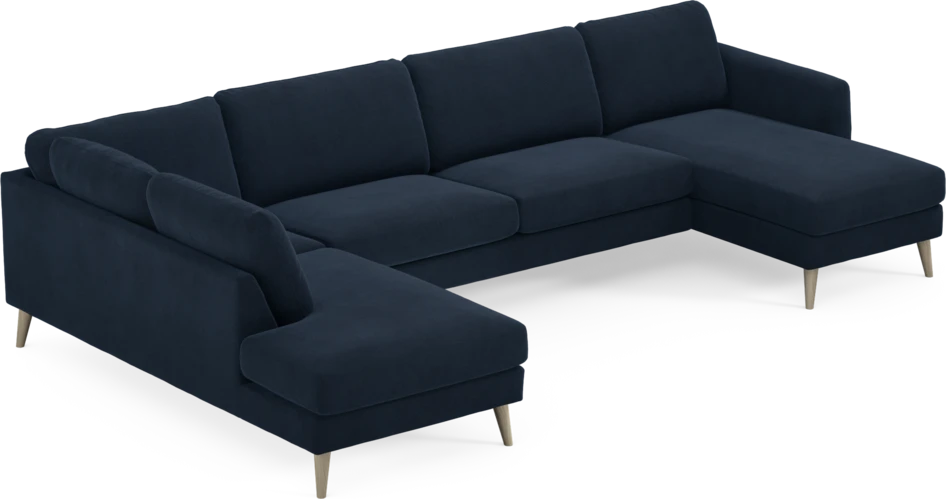 Bridge - 3-sits soffa med divan vänster och schäslong höger - Blå