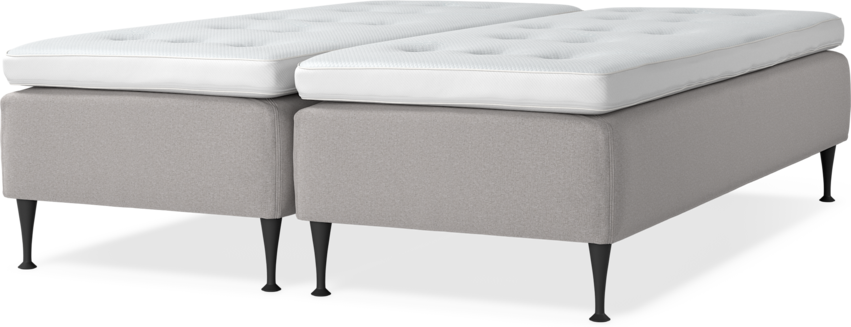 Delux Sense - Ramsäng, dubbelsäng med bäddmadrass - Grå