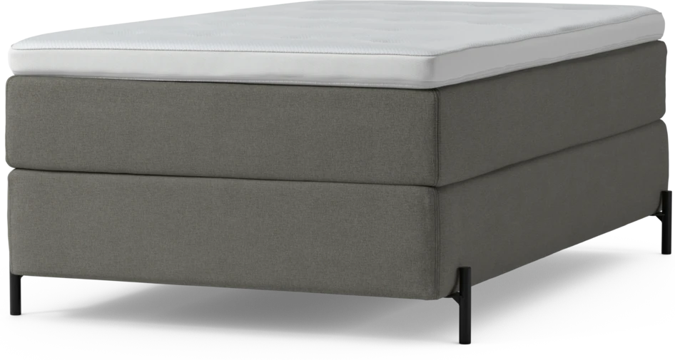 Delux Exclusive - Kontinentalsäng, enkelsäng 120 cm med bäddmadrass och sängben - Grå