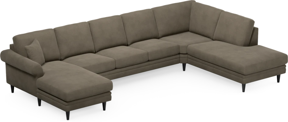 Eden - 3-sits soffa med schäslong vänster och divan höger - Beige