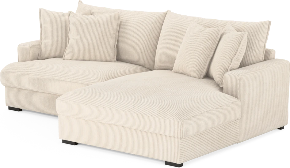 Mila - 2-sits soffa med schäslong XL höger - Vit
