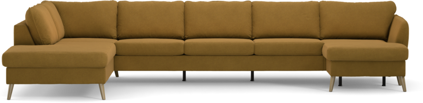 County - 4-sits soffa med divan vänster och schäslong höger - Gul