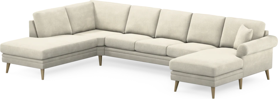 Eden - 3-sits soffa med divan vänster och schäslong höger - Vit