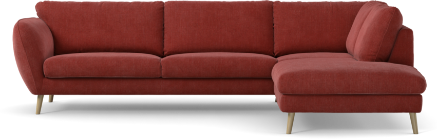 Madison Lux - 3-sits soffa med divan höger - Rosa