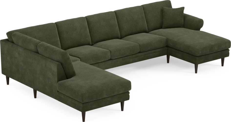 Eden - 3-sits soffa med divan vänster och schäslong höger - Grön