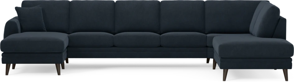 Eden - 3-sits soffa med schäslong vänster och divan höger - Blå