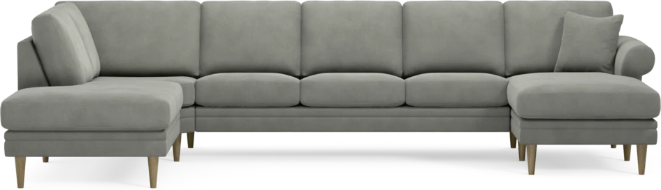 Eden - 3-sits soffa med divan vänster och schäslong höger - Grå