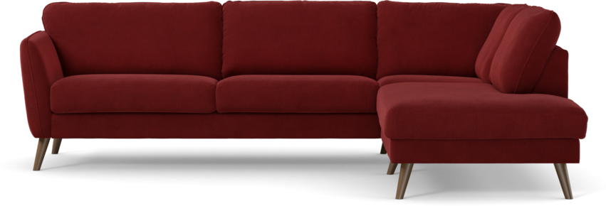 Bridge - 3-sits soffa med divan höger - Röd